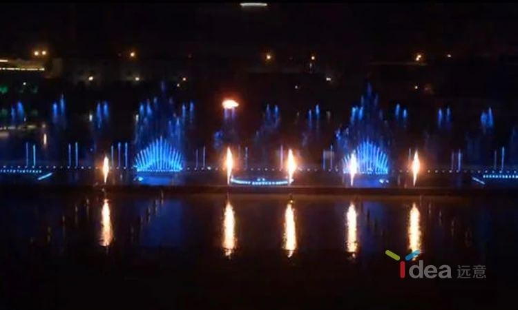 indoor theater performance multi fire water fountain with laser lighting show