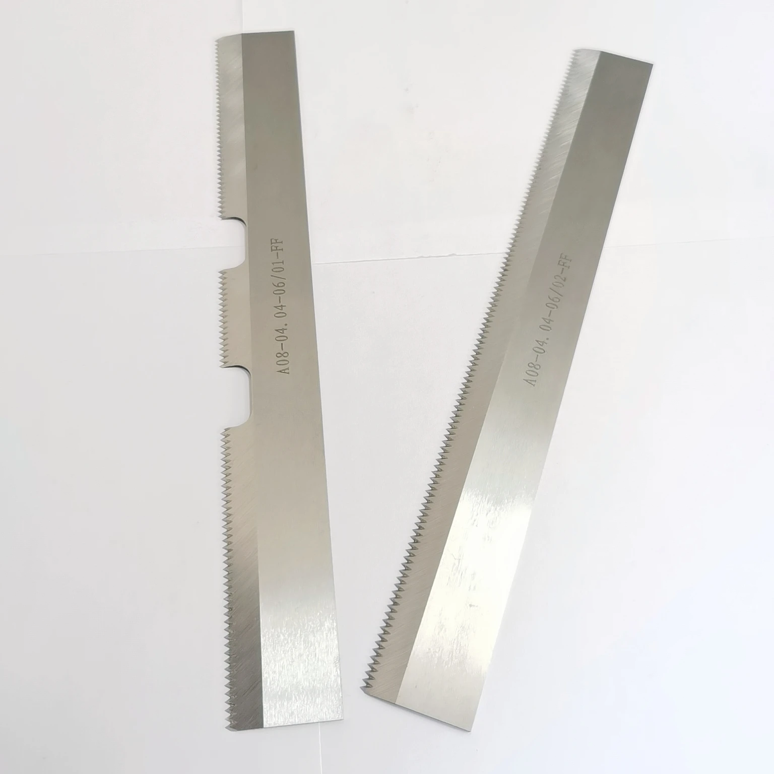 Food Industry Pillow Packing Machine Straight Serrated Plastic Film Cutting Blades For Packaging Machine