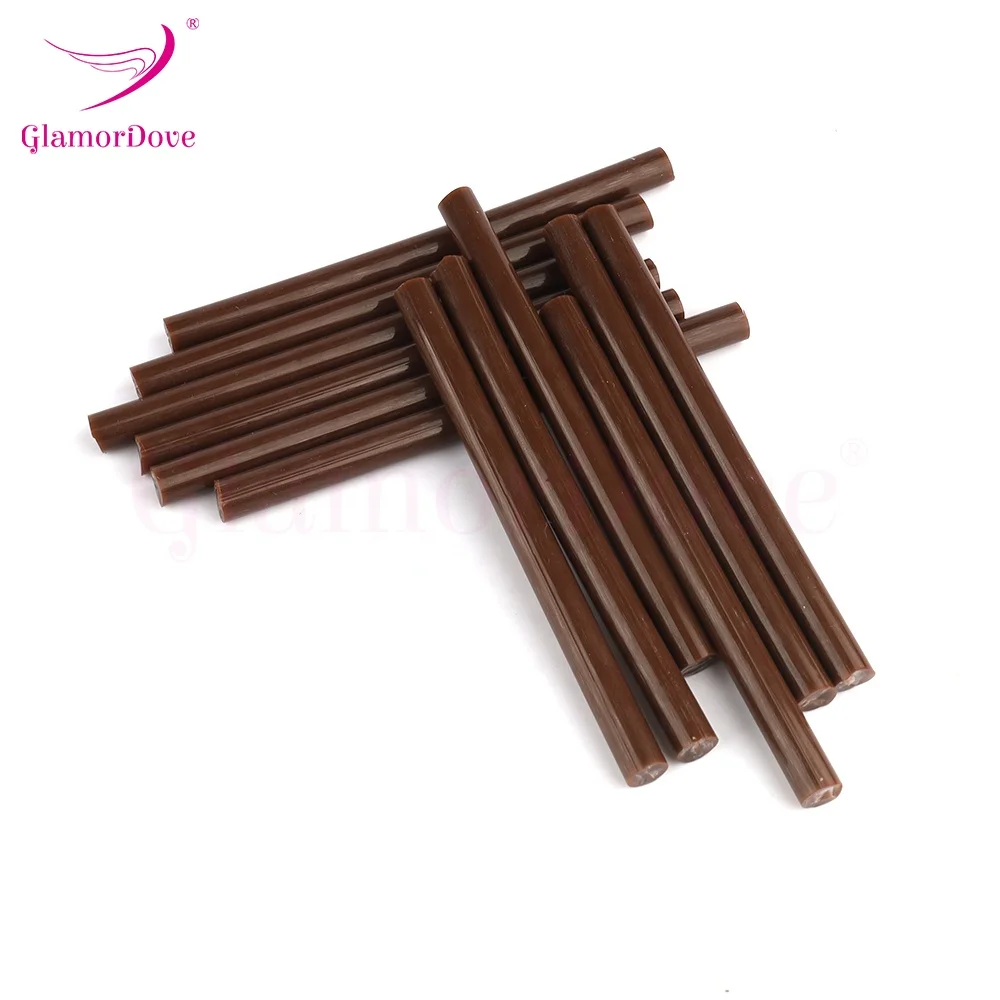 Stable and Long Lasting 12 pcs per pack Hot Melt Keratin Glue Bond Sticks Bonding Glue Sticks, Black, Brown, Transparent Blonde