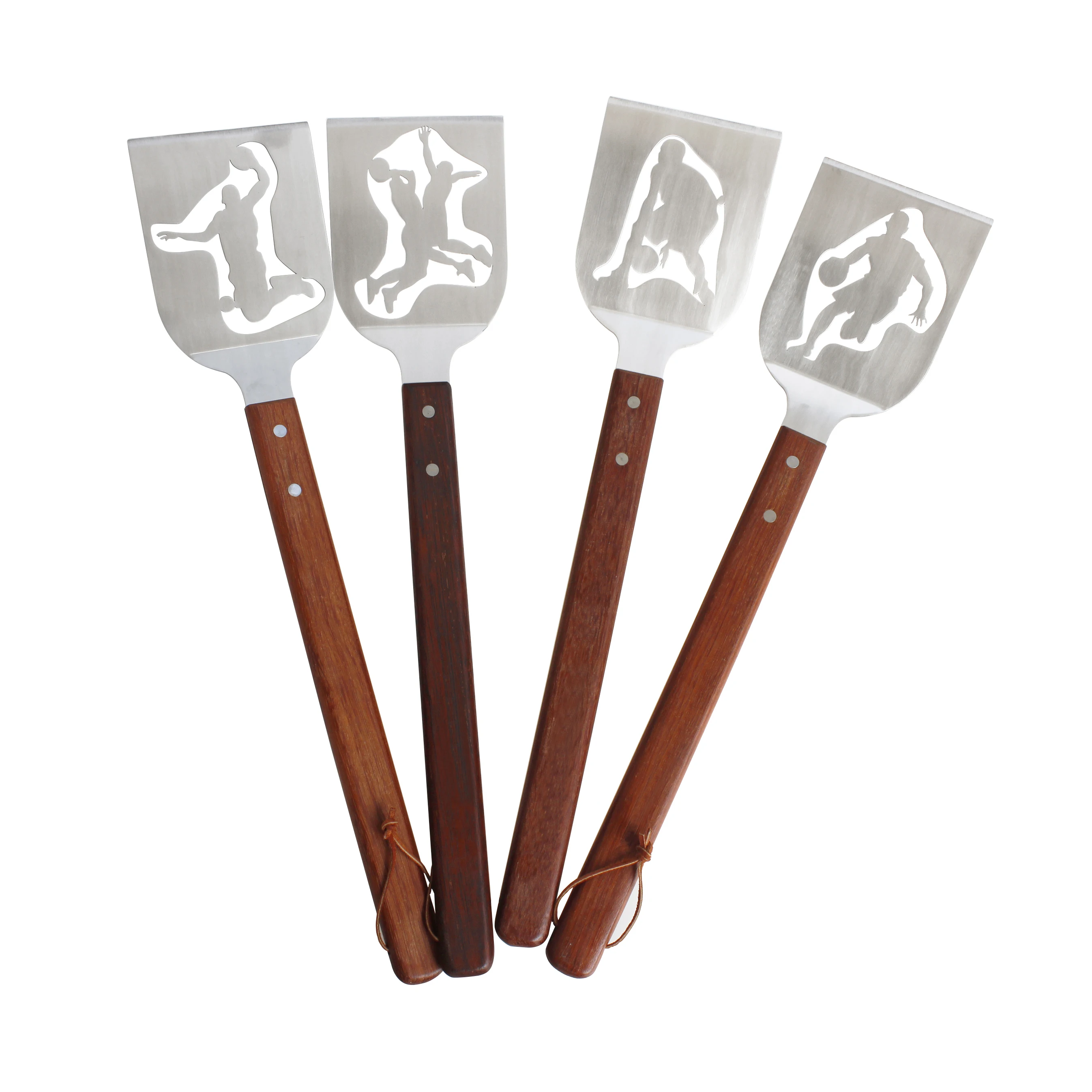 New Type Good Quality BBQ Grill Spatula with Long Wooden Handle