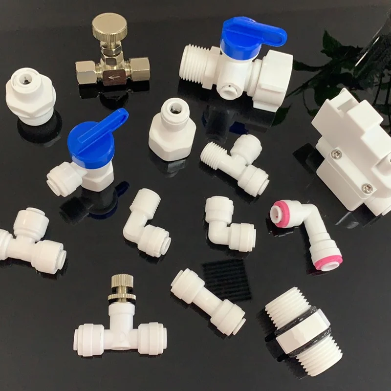 Water purifier RO water system pipeline seawater desalination quick connection type 1/4 3/8 RO PE pipe connector