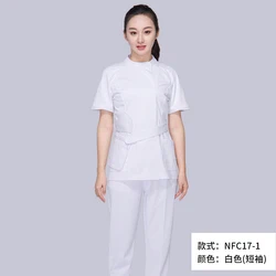 Private hospital high-end nurse uniform fashionable maternity  nurse white uniform designs in stock uniformes