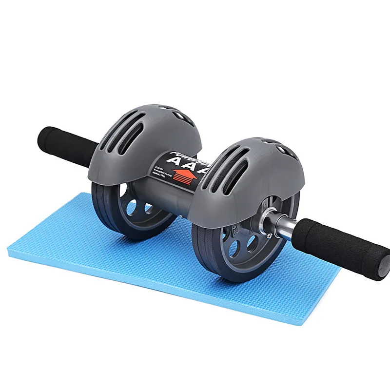 AB Wheel Roller Muscle Roller Strength Training Workout Fitness Double Abdominal Exercise Equipment With Knee Pad For Home Gym
