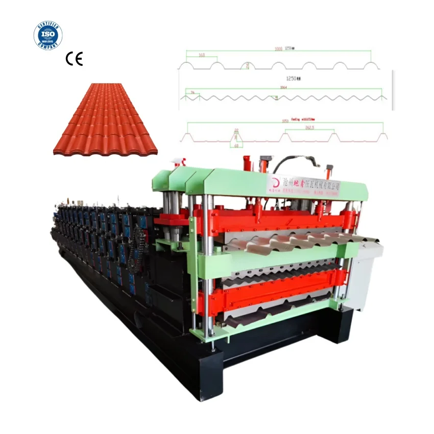 1000/1200 Triple Deck Automatic Roofing Sheet making machine Trapezoidal Corrugated Roofing Panel Tile  Machine glaze roofing