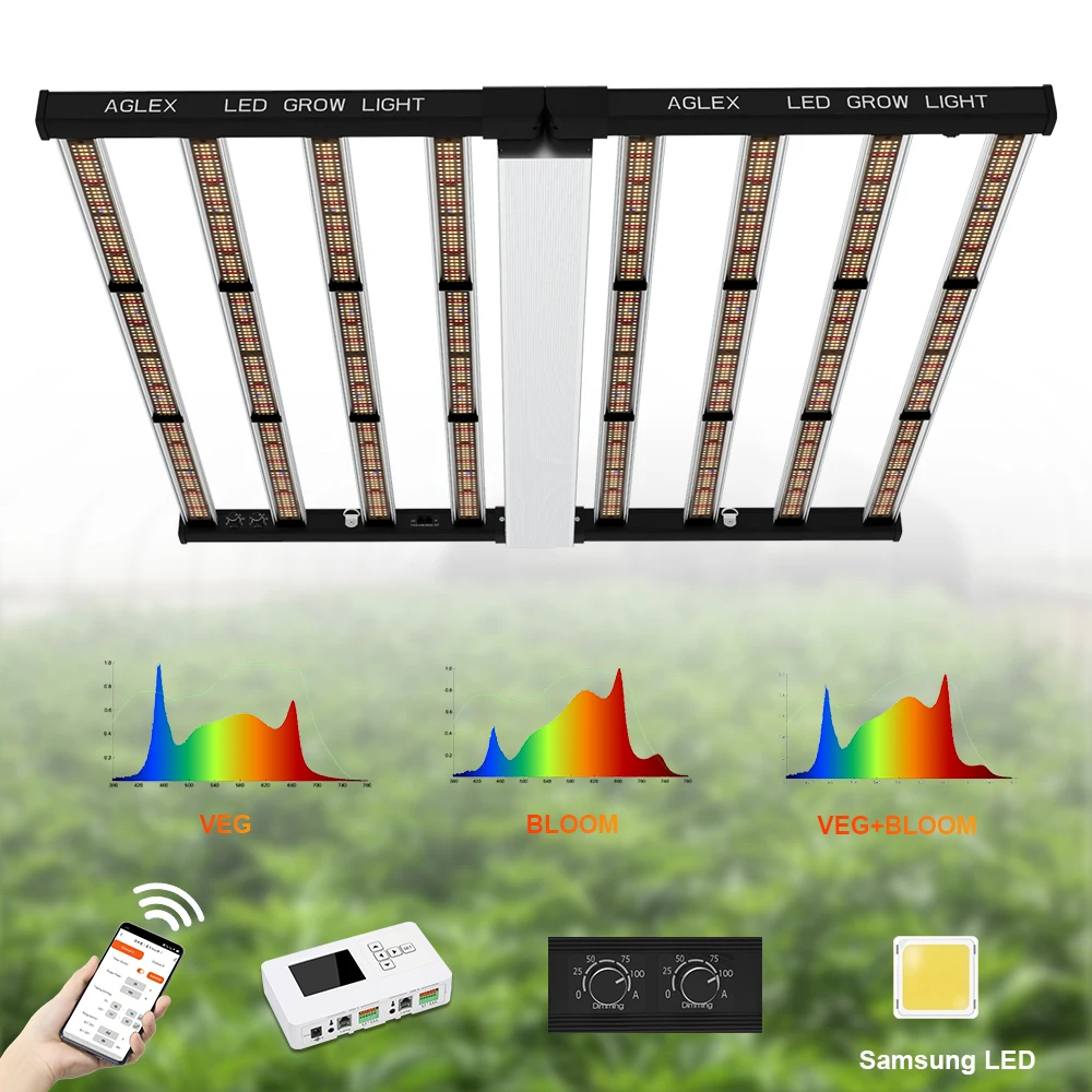 AGLEX High PPFD Waterproof Full Spectrum Led Grow Light Bar 1000w for Hydroponic Indoor Plants Equal Hps 1000w