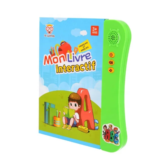 Educational Toy Tablet E-book French and English Bilingual Learning Book Toys Interactive for Kid Preschool Autism Education