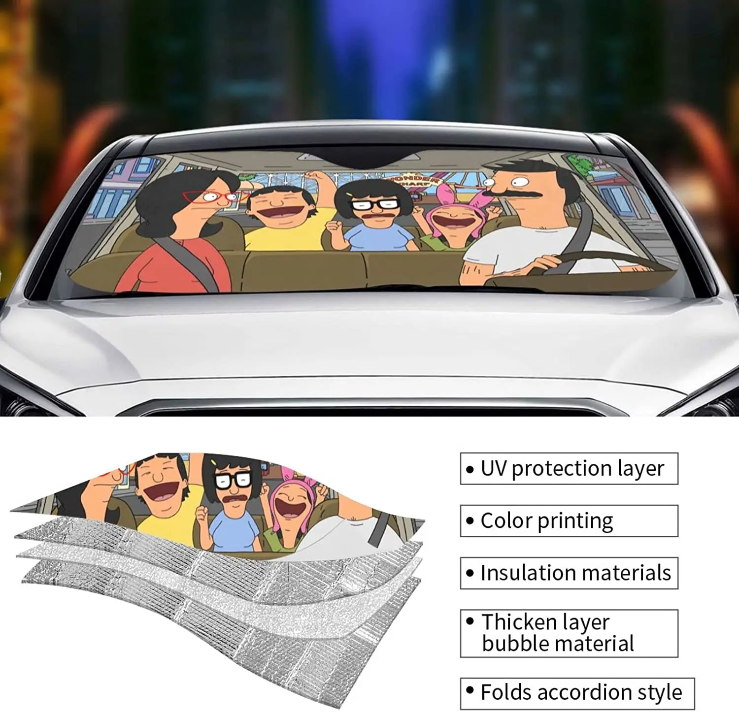 Car Windshield Sunshade 27.5 X 51 Inch , Front Auto Car Windshield Sun Shade Blocks Uv Rays Sun Visor Protector