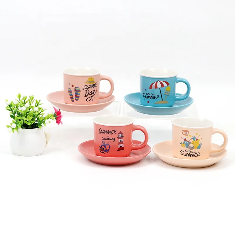 bone china ceramic ball shape coffee set with decal factory wholesale ceramic ball shape coffee cup and saucer
