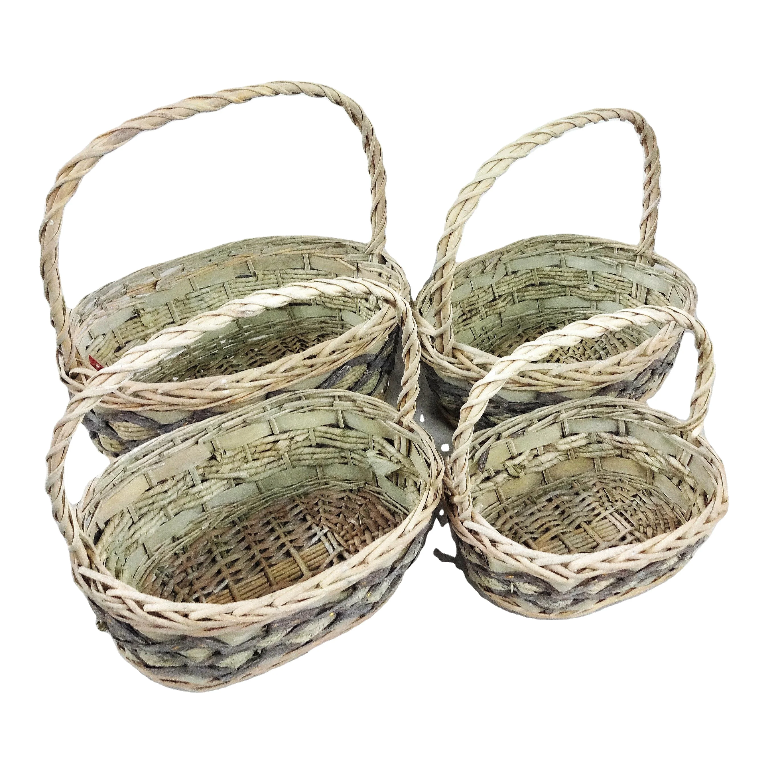 pure hand woven storage craft wicker rattan basket for bread/flowers/fruit/storage