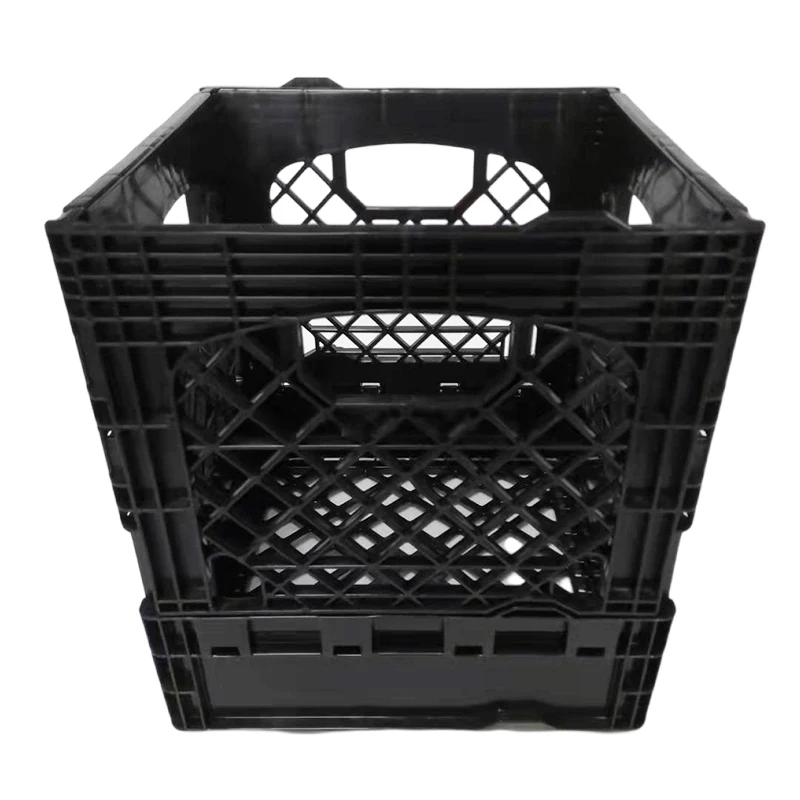 stacking 26 Quart supplier  Plastic Bottles Crate Storage Box Foldable Box For Milk Collapsible Crate