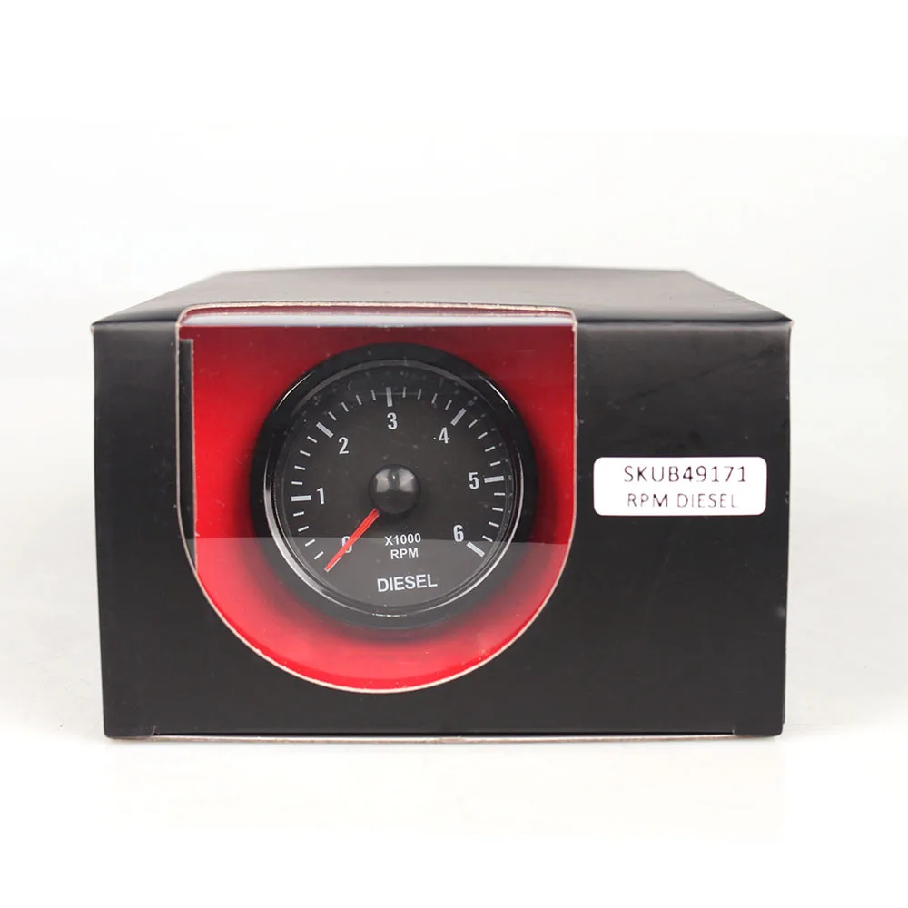 52mm Universal Waterproof Diesel Gasoline Engine Tachometer 6000RPM With Hourmeter REV Counter