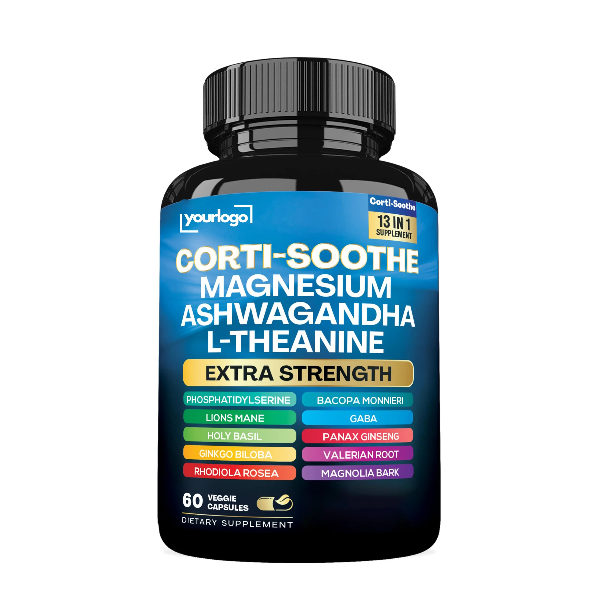 Cortisol Supplement Magnesium Glycinate, L-Theanine, Ashwagandha, Phosphatidylserine,& Cortisol Manager Lions Mane
