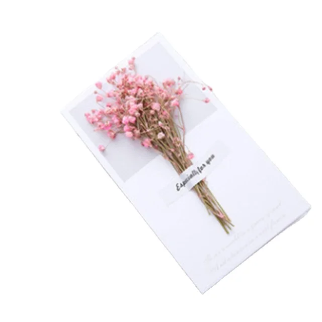 
Custom printing different colors quality paper greeting card postcards for wholesale dried flower card 