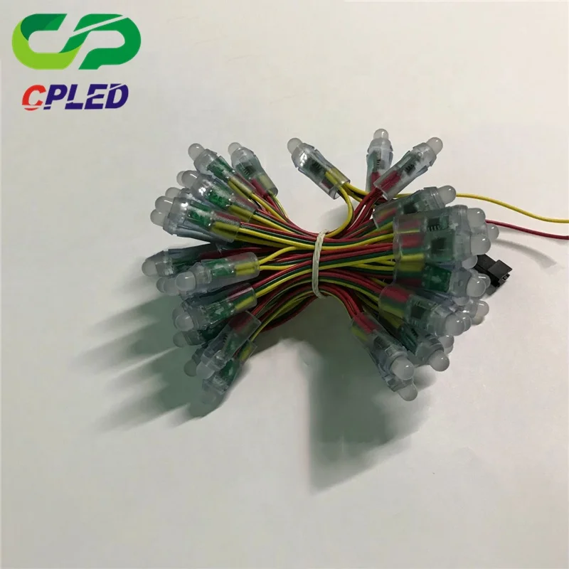 full color pixel led DC12V DC5V addressable WS2811 round led smart pixel node 18AWG wire