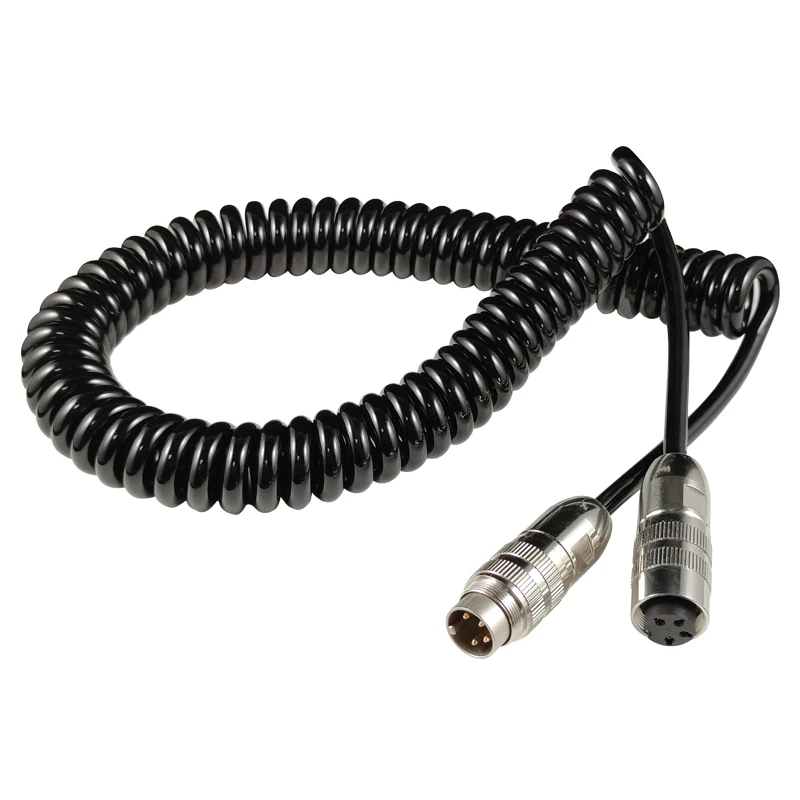 Custom 0332 04/0322 04 circular connector coiled cable assembly aviation wire harness spring cable