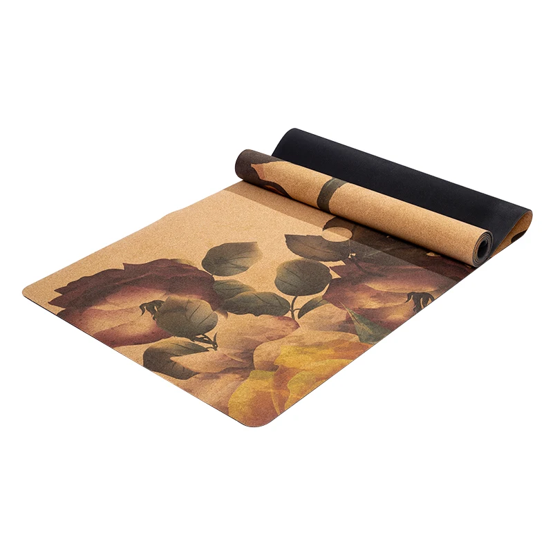 Manufacturer Natural Rubber Cork Yoga Mat Ecofriendly Nontoxic Custom Cork Yoga Mat