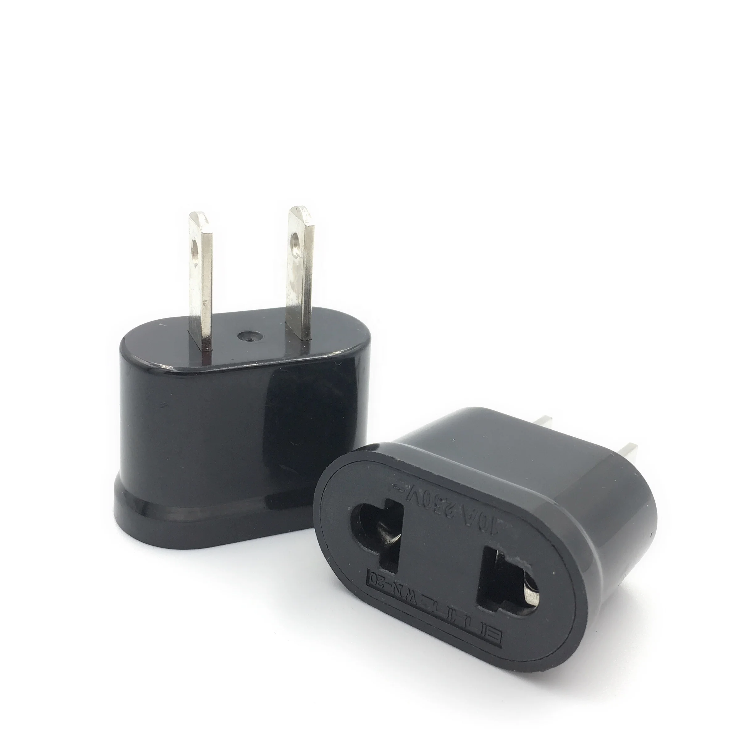 US Adapter Plug EU to US Flat Wall Plug Adapter Charge Outlet Sockets 2 Flat Pin To 2 Round Adapter Plug