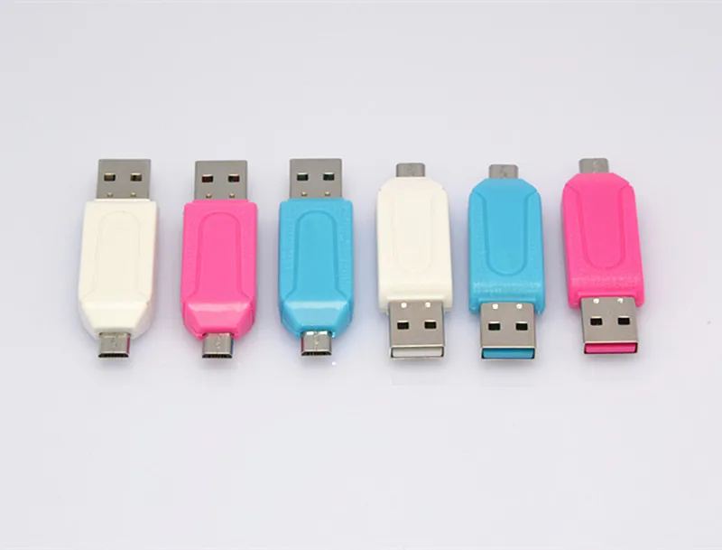  5 видов цветов 2 в 1 OTG usb кард-ридер смарт TF/SD Card Reader модуль расширения для коврик