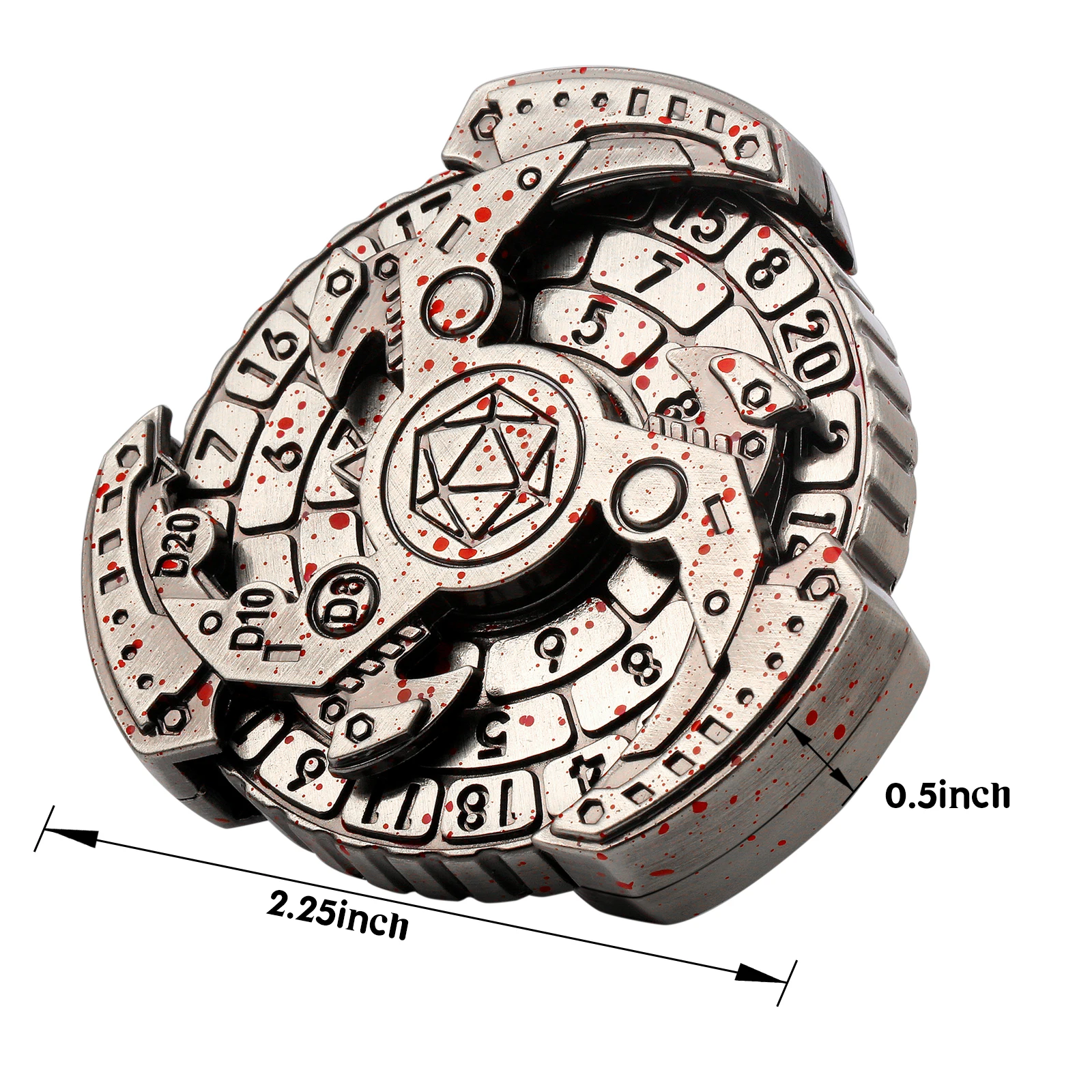7-in-1 Metal Compass Dice Set with Gift Box Roulette Spinner DND Dice Rotating RPG Dice  for Dungeons & Dragons Tabletop Game