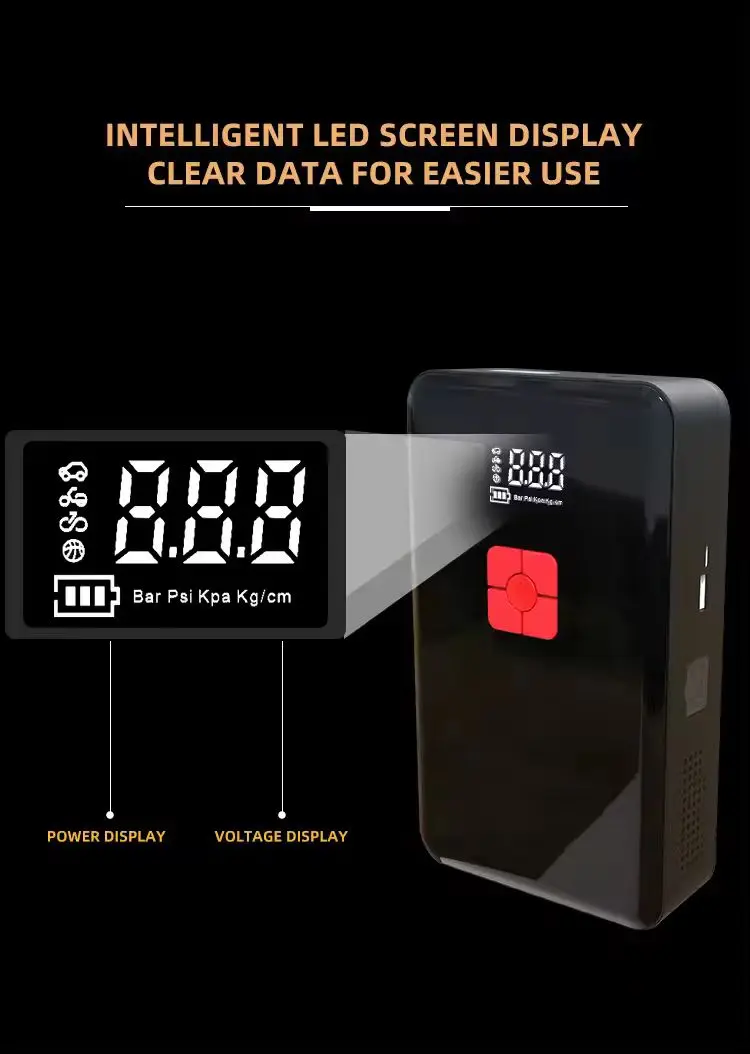 Mini Portable Wireless Car Electrical Air Pump LED Light Tire Inflatable Tyre Inflator Car Bicycle Truck Ball Compatible