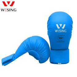 Wesing wkf karate mitts pu leather karate gloves without thumb