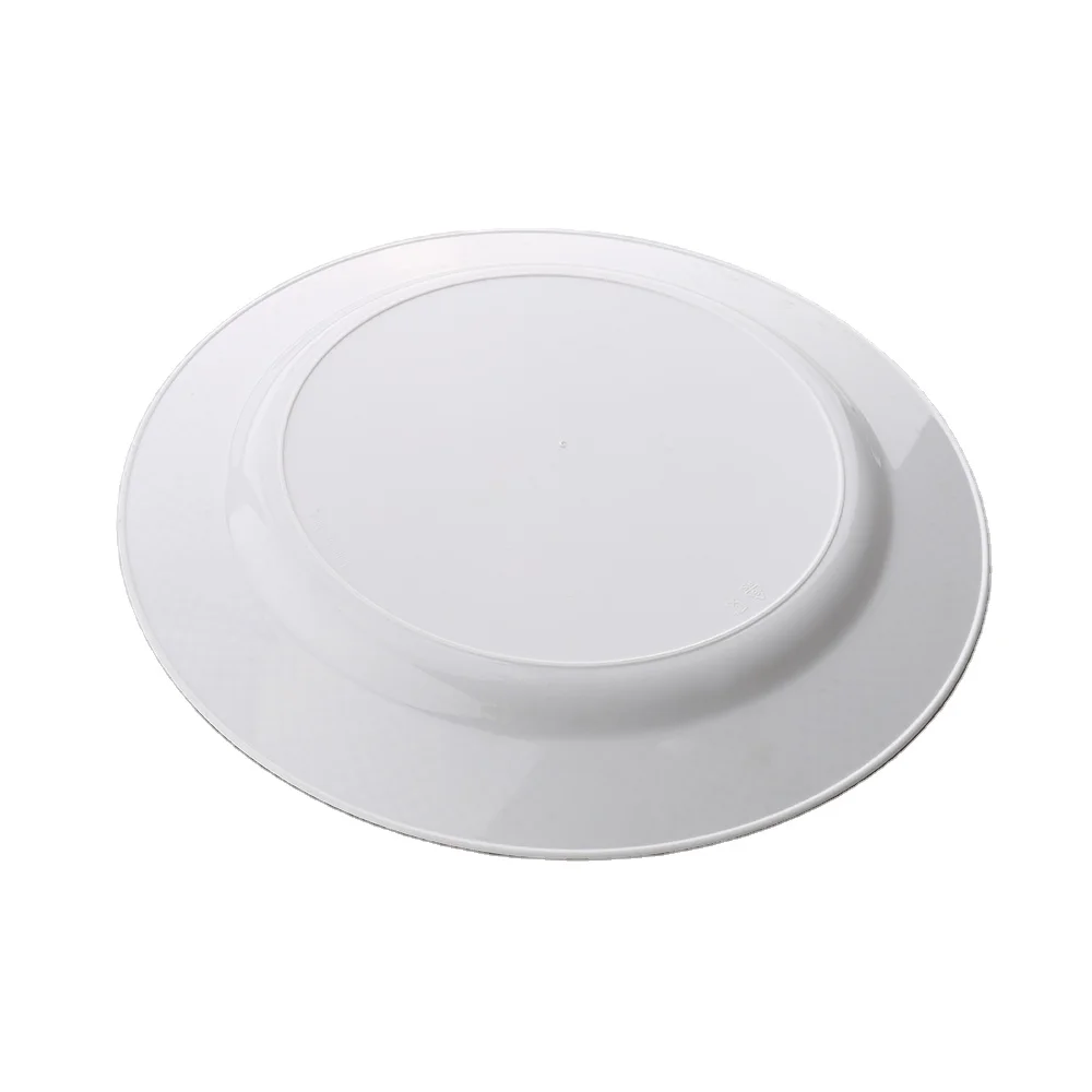 Top quality white brown rustic ps 12 inch sublimation wholesale disposable plastic dish cheap bulk dinner plates