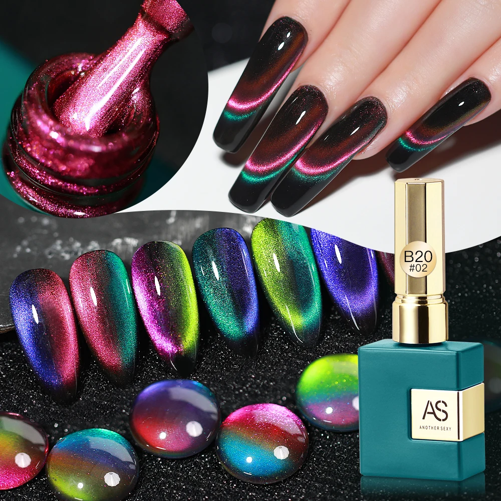 AS Cat Eye Nail Gel Polish 9D Private Label Magnetic Gel Polish Galaxy Chameleon Effect Soak Off Salon Manicure Varnish