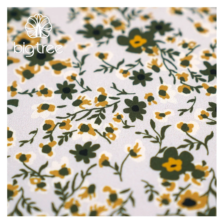 Customized Floral Printed 100% Polyester Light and Soft ITY CDC Fabric for Clothing Womenswear