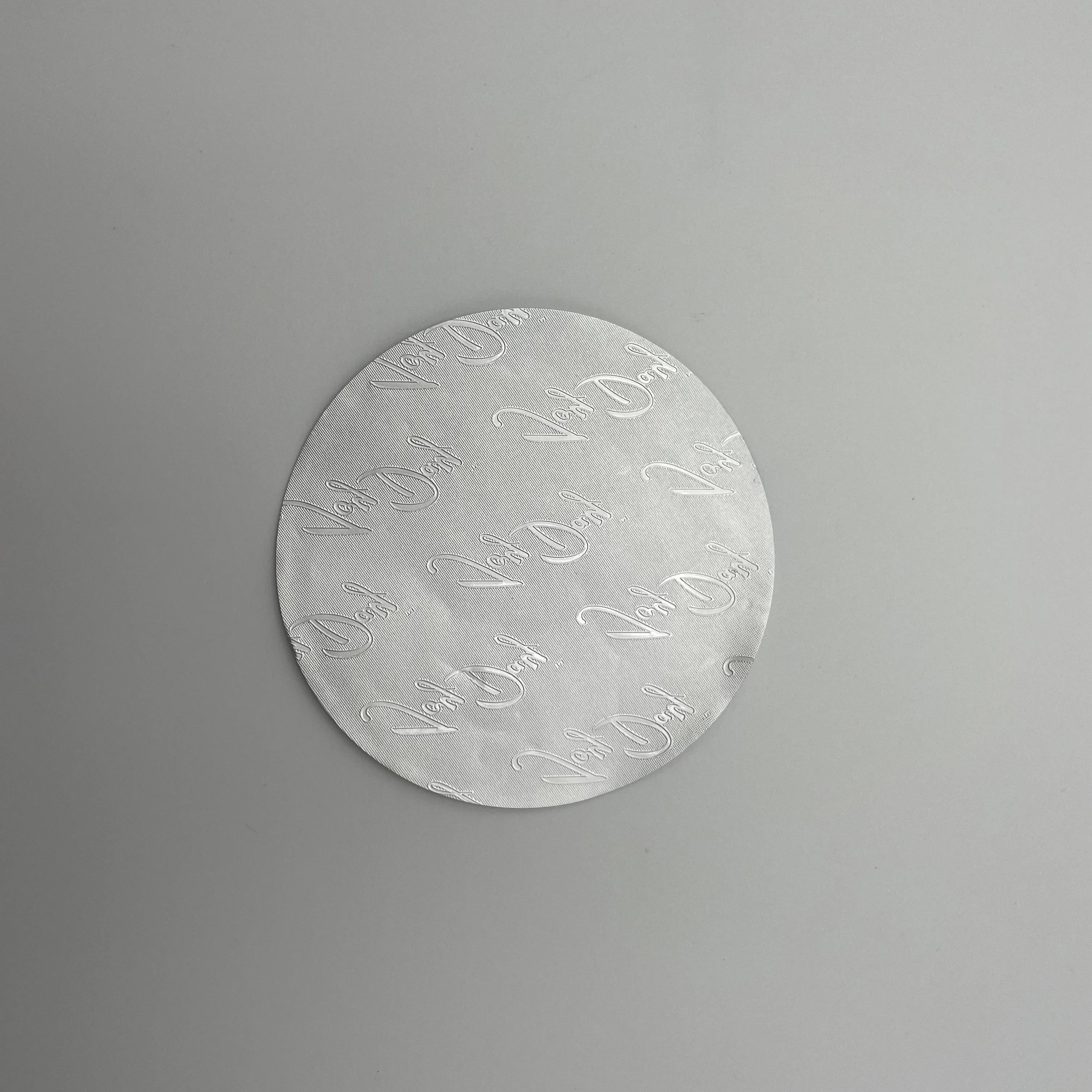 empty aluminum Piece Embossed Aluminium Foil Lid for coffee capsule