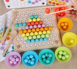 Kids Toys Montessori Wooden Toys Hands Brain Training Clip Beads Puzzle Board Math Game Baby Early Educational Toys For Children