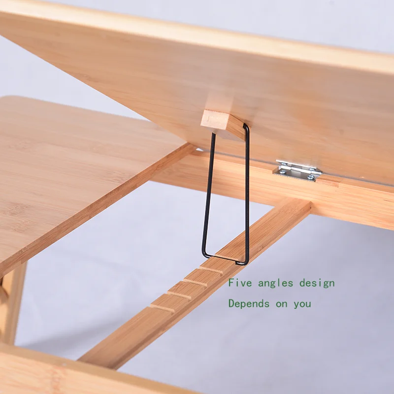 Hot Sale Factory Bamboo Folding Laptop Table Adjustable Portable Bamboo Laptop Table Handmade Foldable Bamboo Laptop