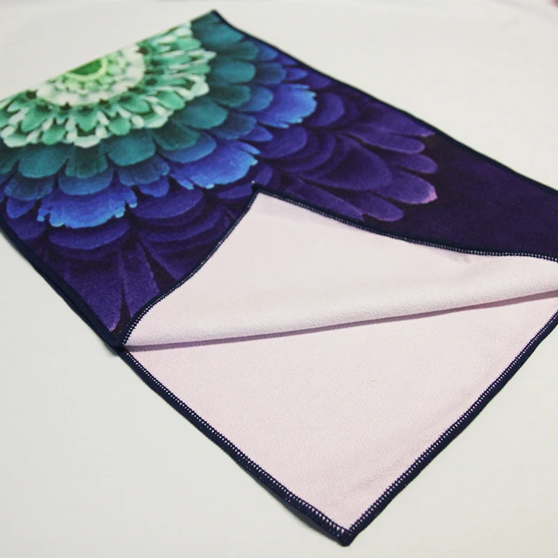 Eco Friendly Custom Design Printed Micro fiber Sport Towel Made from Post-Consumer  Recycled Plastic Beach Yoga Towel