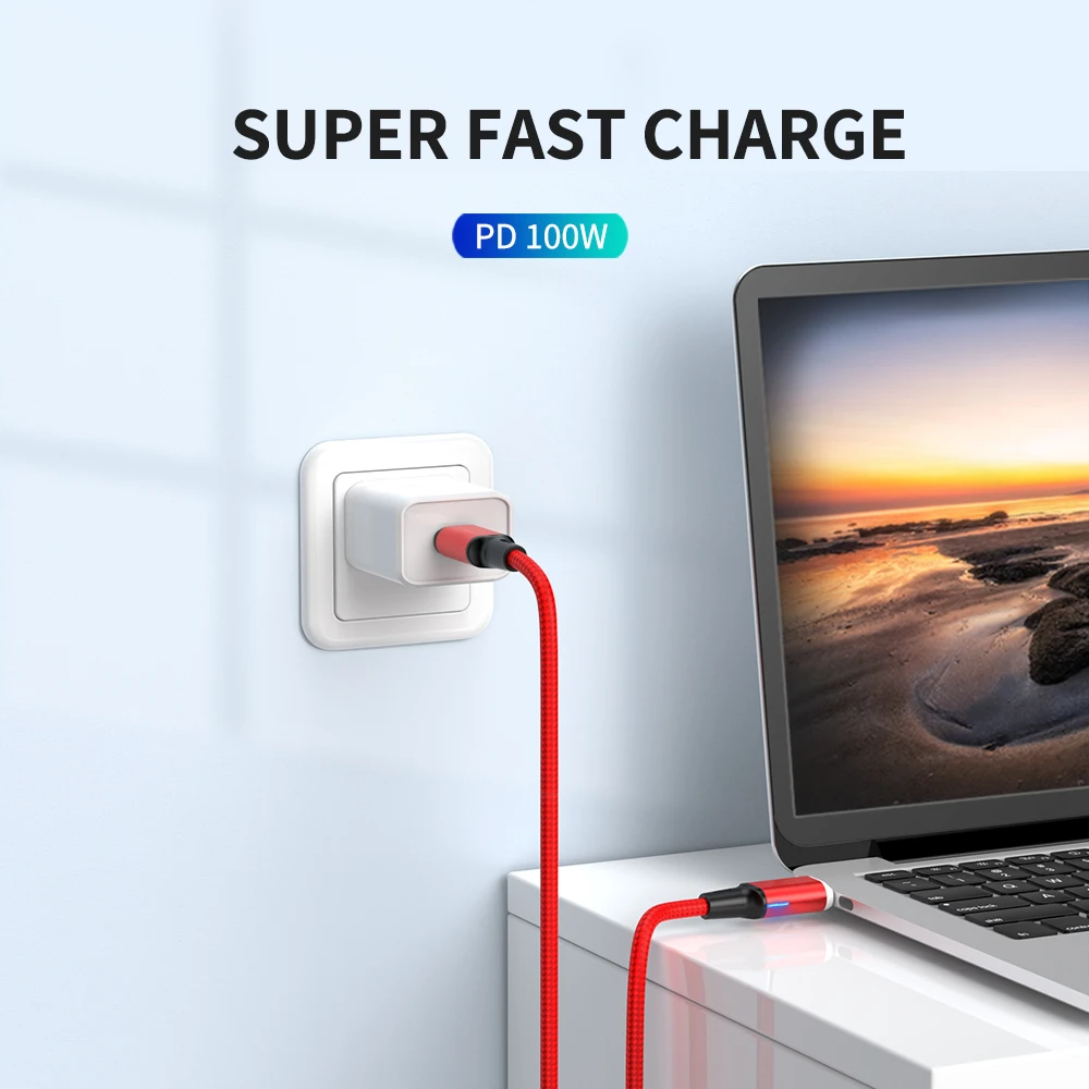 Wholesale IPSKY newest PD 100W type-c to type-c  C to C magnetic cable for laptop computer