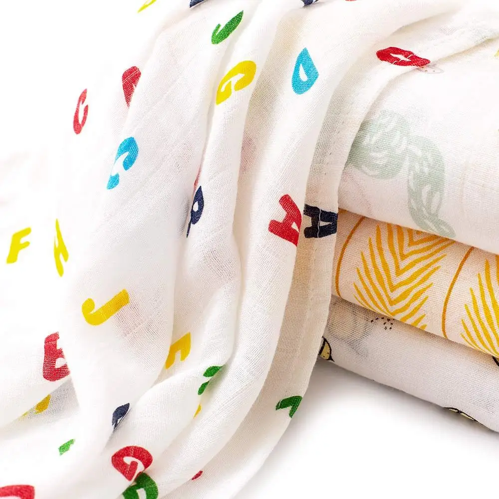 Premium Durable Bamboo Baby Muslin Swaddle Blanket for Nursery Shower