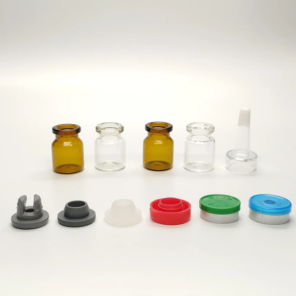 Hot Sale Small Medicine Glass Vial Premium Quality Bottle with Rubber Stopper and off Cap