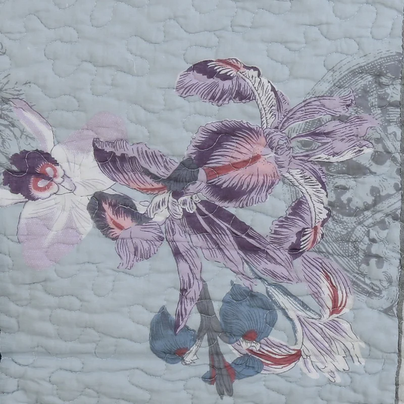 New American 100% cotton Korean bed cover air conditioner quilt 3pcs printed patchwork quilted quilt