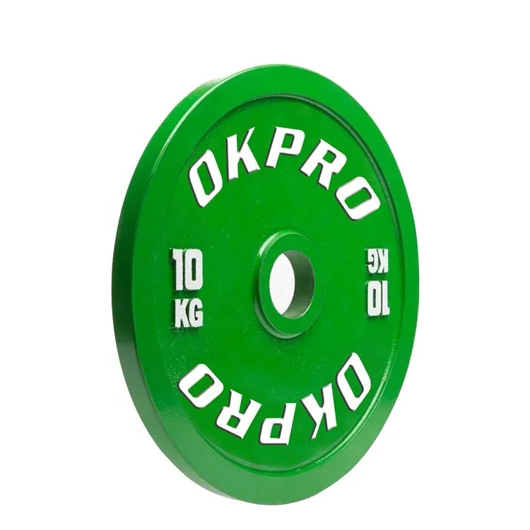 Gym Fitness Weightlifting Powerlifting High Durometer Barbell Bumper Calibrated Steel Weight Plates