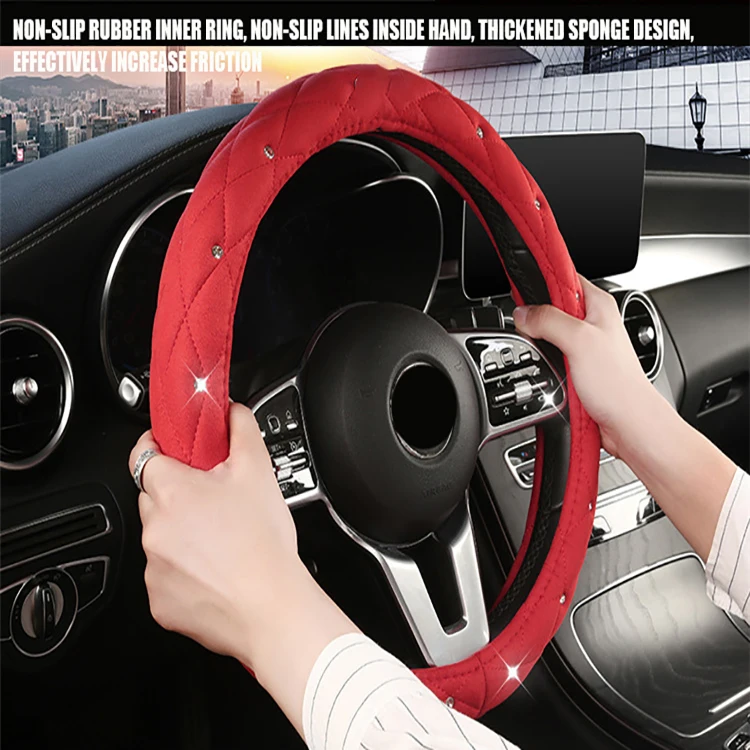 Wholesale Four Seasons Universal 38cm Female Style wheel steering covers bling