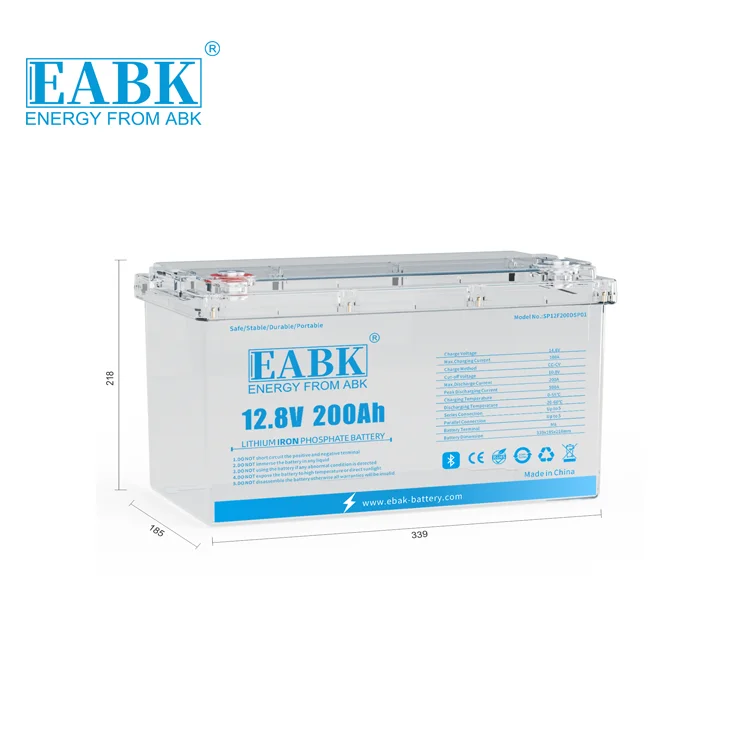 Smart Blue-tooth lifepo4 battery case 12V 50Ah 100Ah 200Ah 300 Ah Lithium Ion Battery Lifepo4 For Boat Pack Solar Energy Storage