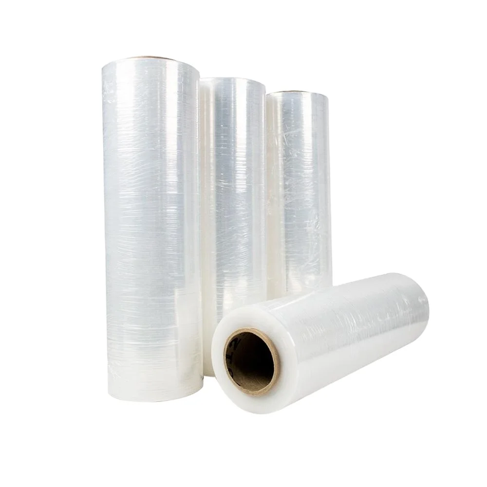 Factory Custom Plastic PE Protective Strech Cling Wrapping Film LLDPE Pallet Hand Stretch Wrap Jumbo Roll Film