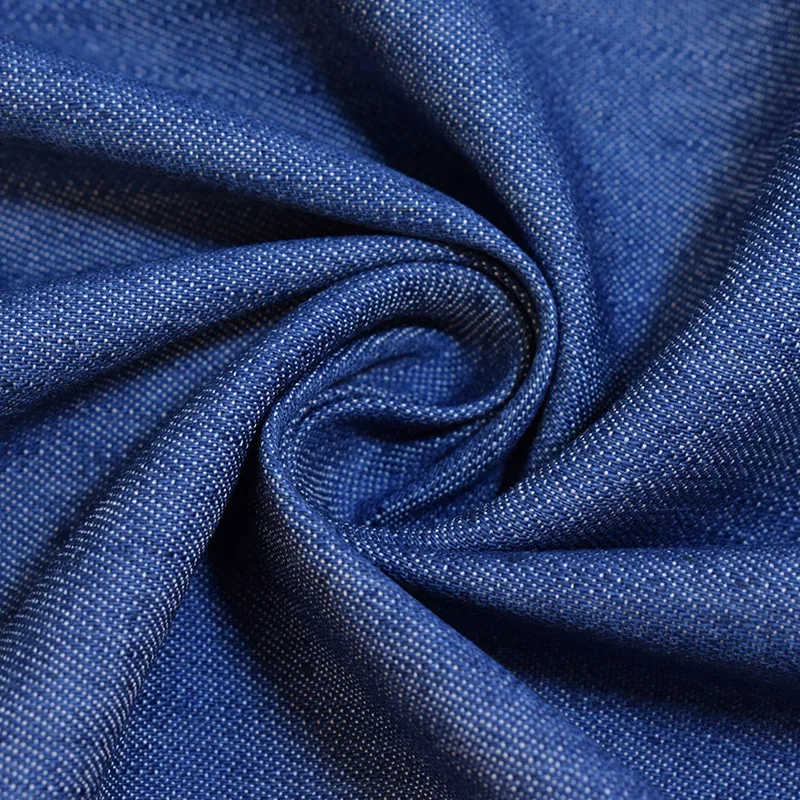 Slub woven 4.7oz 65% cotton 35% polyester hemp denim fabric for jeans