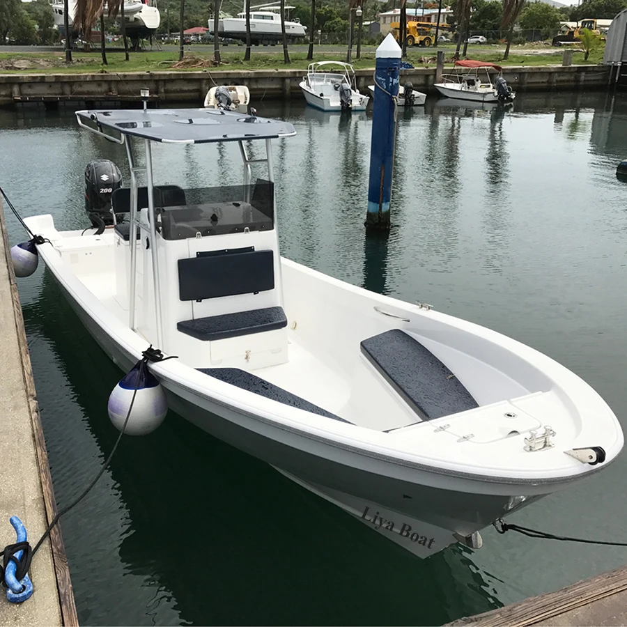 Liya 7.6m fishing vessels fiberglass boat yacht panga console boat fiberglass boat molds for sale