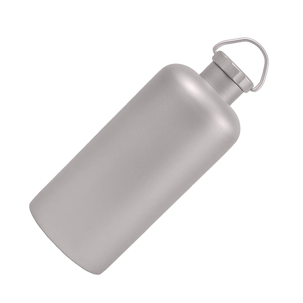 400ml/14fl oz lightweight camping drinkware with handle pure titanium bottle
