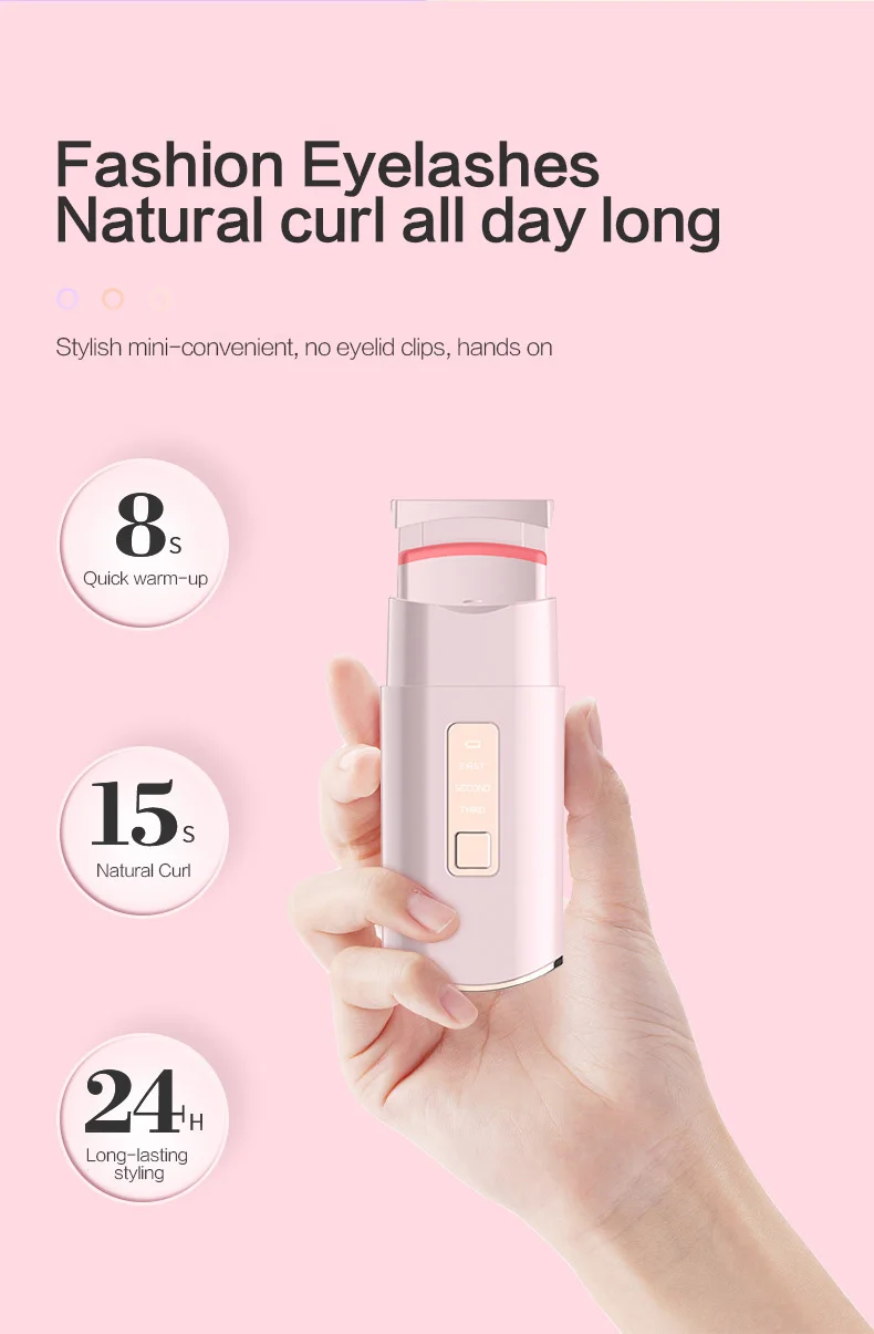 Electric Heated Eyelash Curler Long-Lasting Curl Electric Eye Lash Perm Eyelashes Clip Eyelash Curler Device Makeup Tools