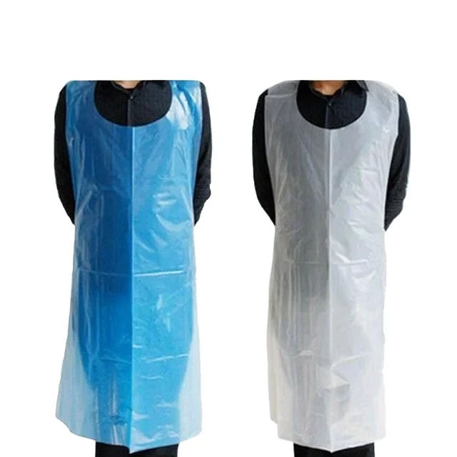 Disposable Apron Waterproof White 0.20mm PE CPE Plastic Aprons for Kitchen