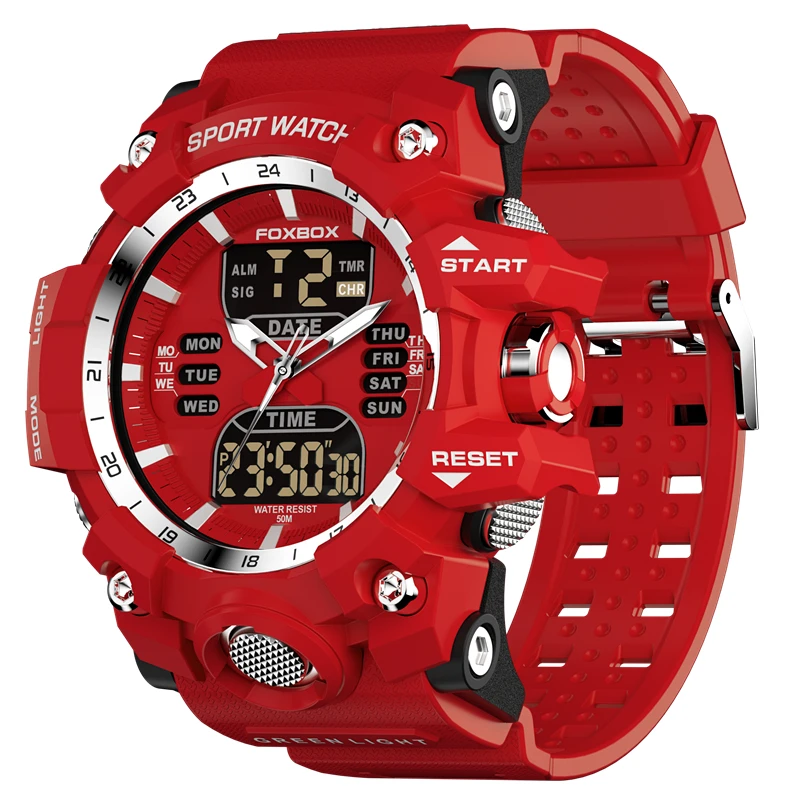 LIGE 2023 New Quartz Watch Men Digital  Chronograph Alarm Wristwatch 5Bar Waterproof Digital Male Watch Sport