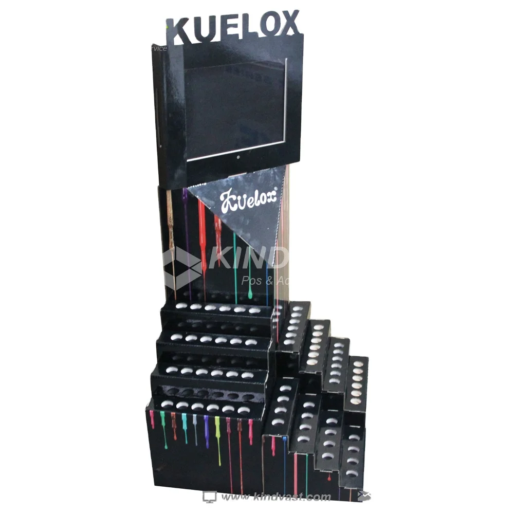 Hot Sell Makeup Cardboard Display Shelf Cosmetic Paper Display Furniture Lipstick Display Stand Supermarkets Advertise Promotion