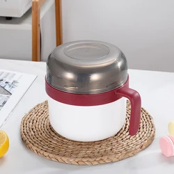 Multi-function Stainless Steel Induction Meal Cup Round Food Container With Lid And Tableware