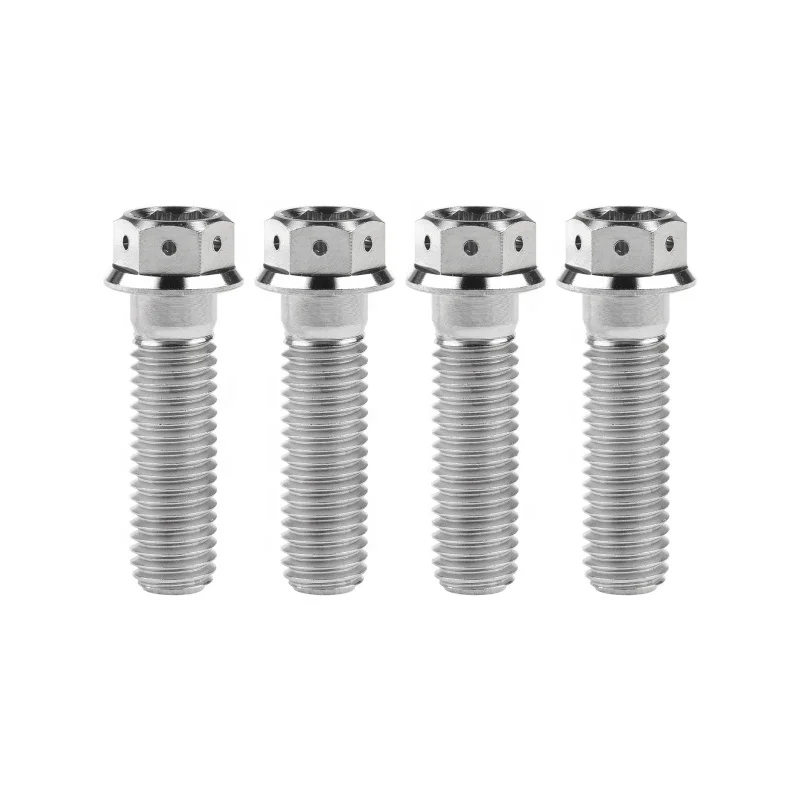 Titanium Alloy Bolts 30-90 Millimeters Length Hex Flange Head for Motorcycle Modification Silver