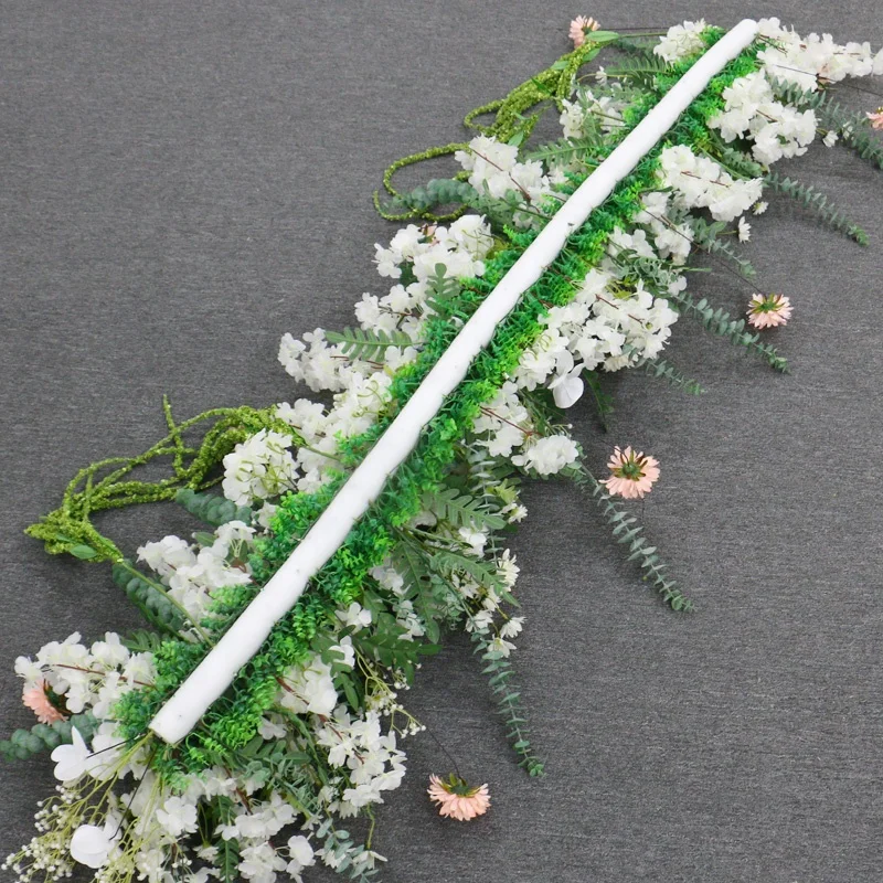 Daisy Gypsophila Orchid Eucalyptus Leaves Wedding Arch Decor Artificial Flower Row Arrangement Event Party Hang Floral